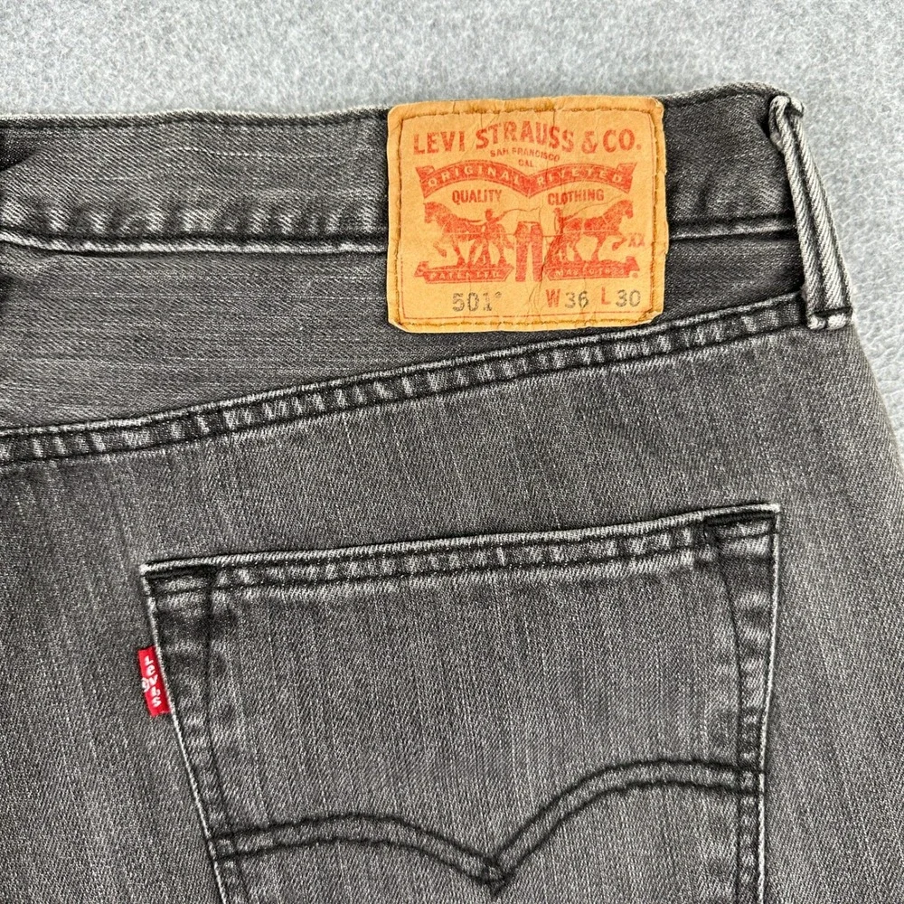 Levis‎ Jeans Mens 36x30 Gray 501 XX Original Fit Button Fly Straight Leg Denim